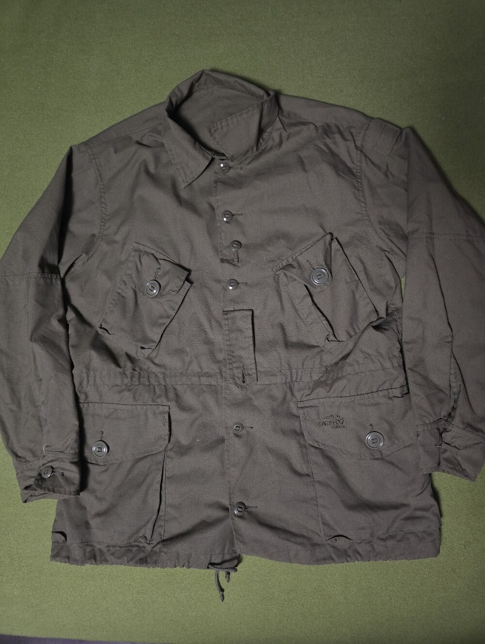 Men's Olive Green Military-Style Field Jacket